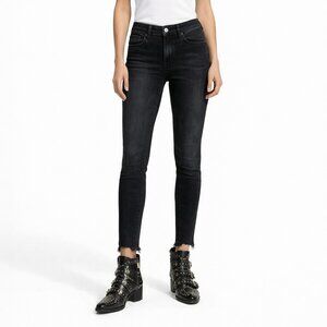 Acne Studios Climb Skinny Jeans Used Black Women’s Size 30 Raw Hem Faded Look